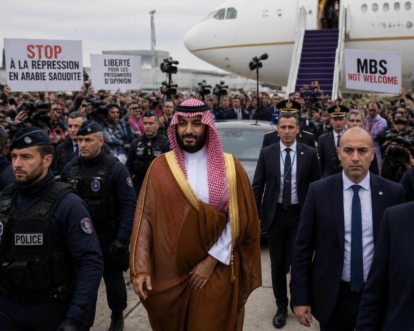 suivez l'arrivée mouvementée du prince saoudien à paris, marquée par des tensions visibles et des incidents surprenants qui ont secoué la capitale.
