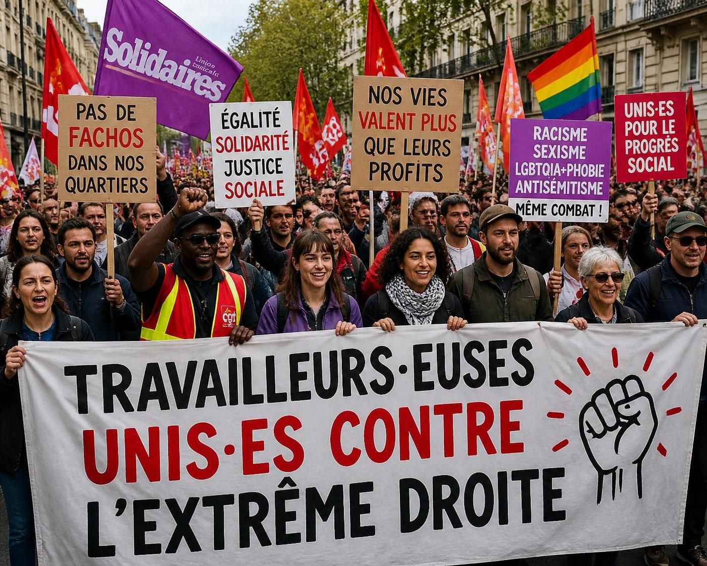 avant 2027, les syndicats s'unissent pour lutter contre l'influence croissante du rassemblement national et défendre leurs valeurs communes.