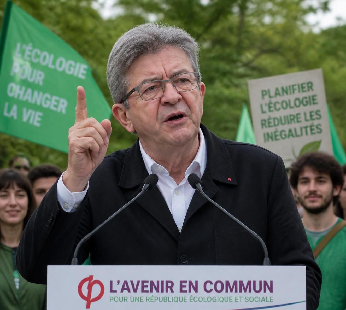 jean-luc mélenchon tente de consolider sa position en tant que principal leader écologiste au sein de la gauche française, en mettant en avant ses propositions pour un avenir durable.