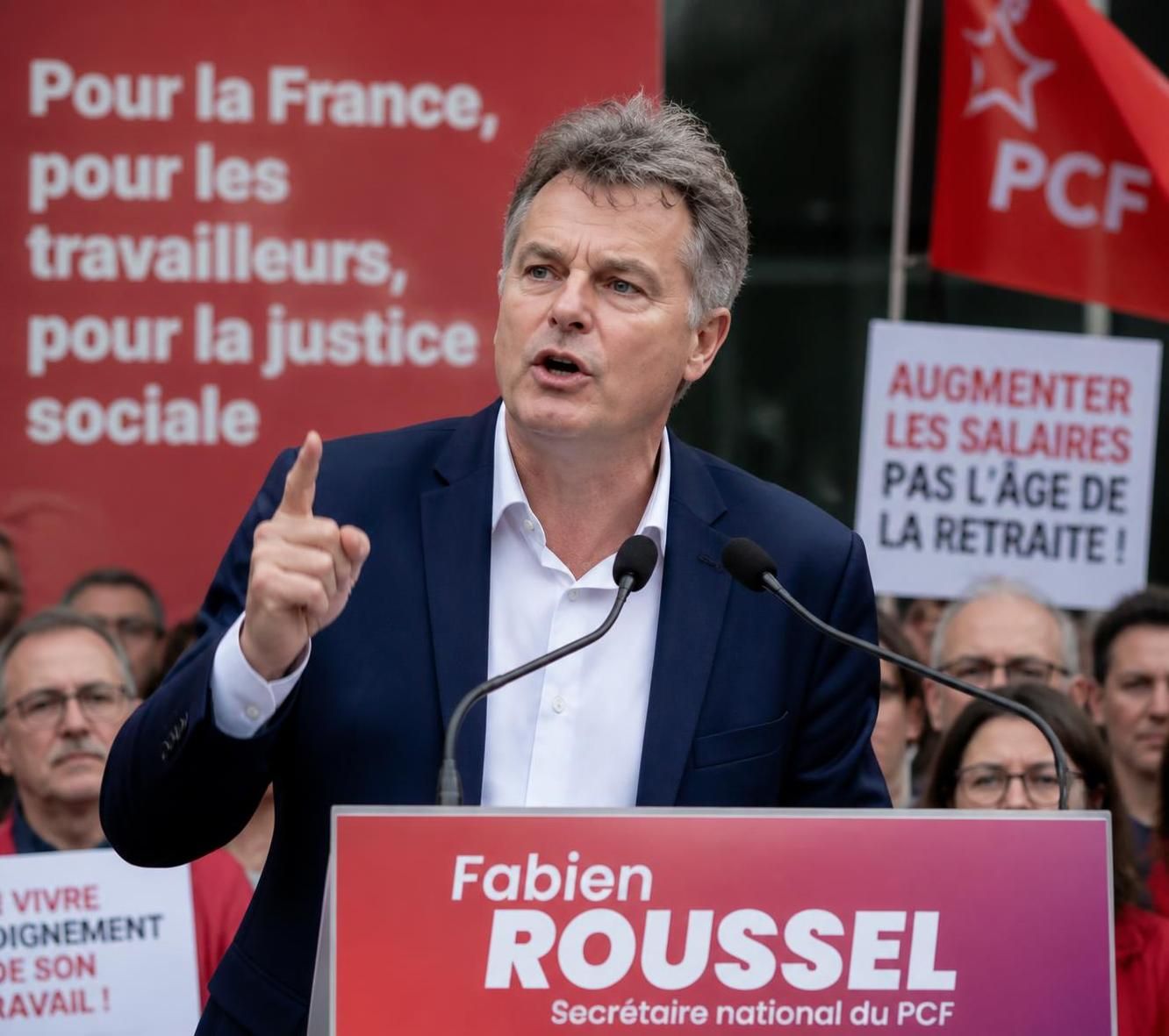 fabien roussel lance un appel vibrant à la mobilisation pour s'opposer aux récentes décisions gouvernementales et défendre les droits des citoyens.