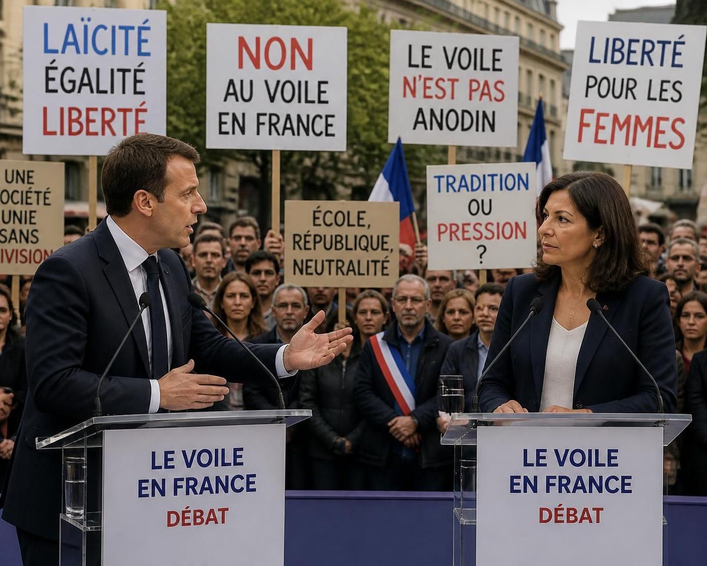 le rassemblement national relance le débat polémique avec une proposition de référendum sur le port du voile, suscitant réactions et controverse au sein de la société française.