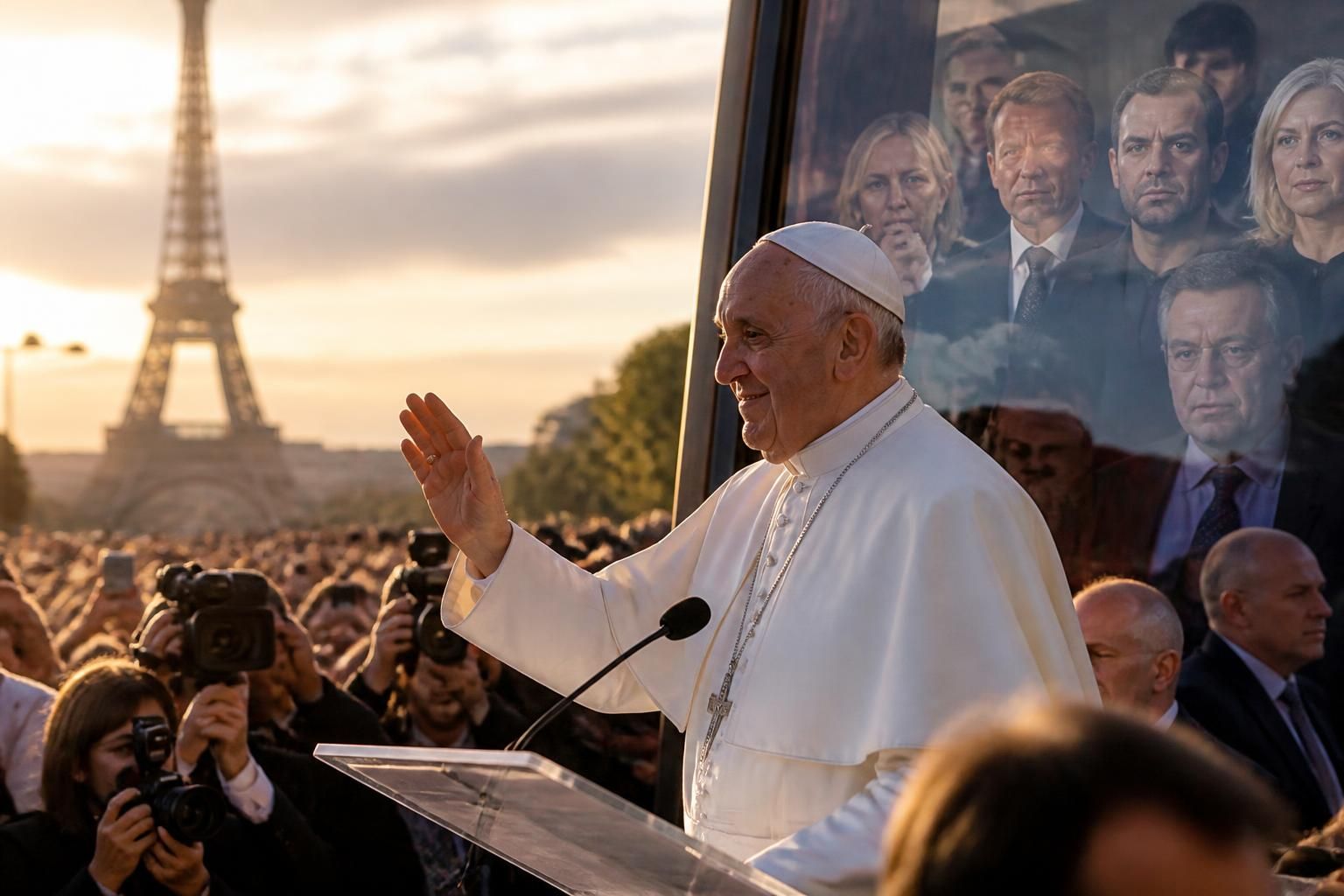 découvrez les réactions des candidats politiques à la visite du pape à paris et l'impact de cet événement sur le paysage politique français.