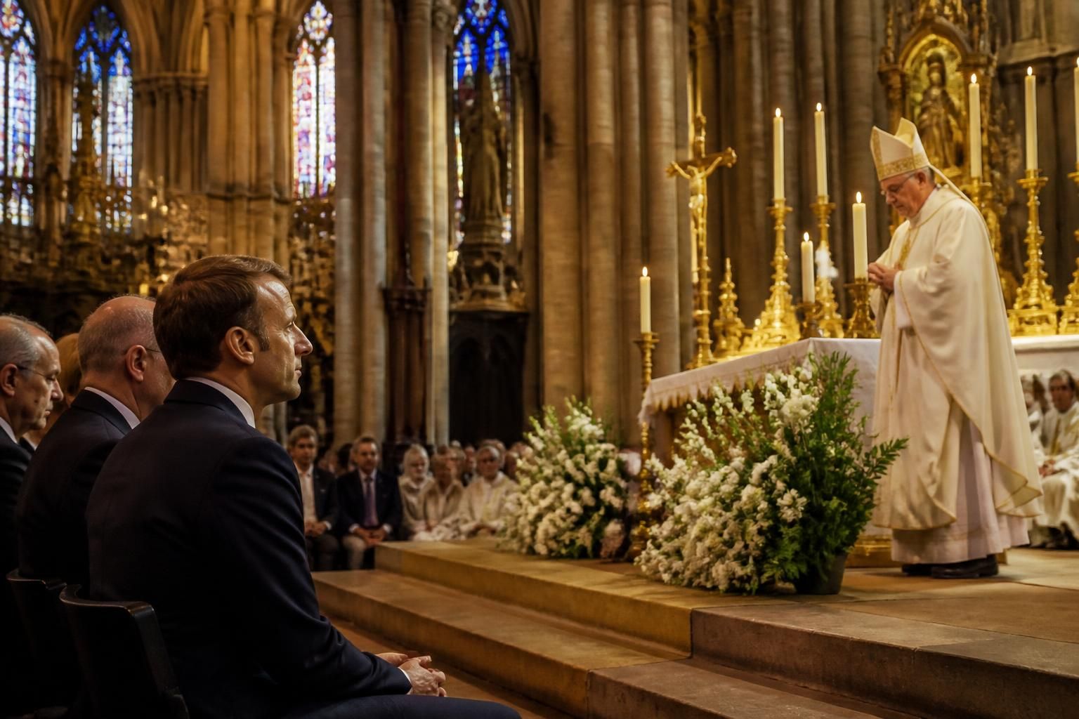 le président macron participe à la messe finale à metz lors de la visite historique du pape, marquant un moment fort de cette rencontre spirituelle et politique.