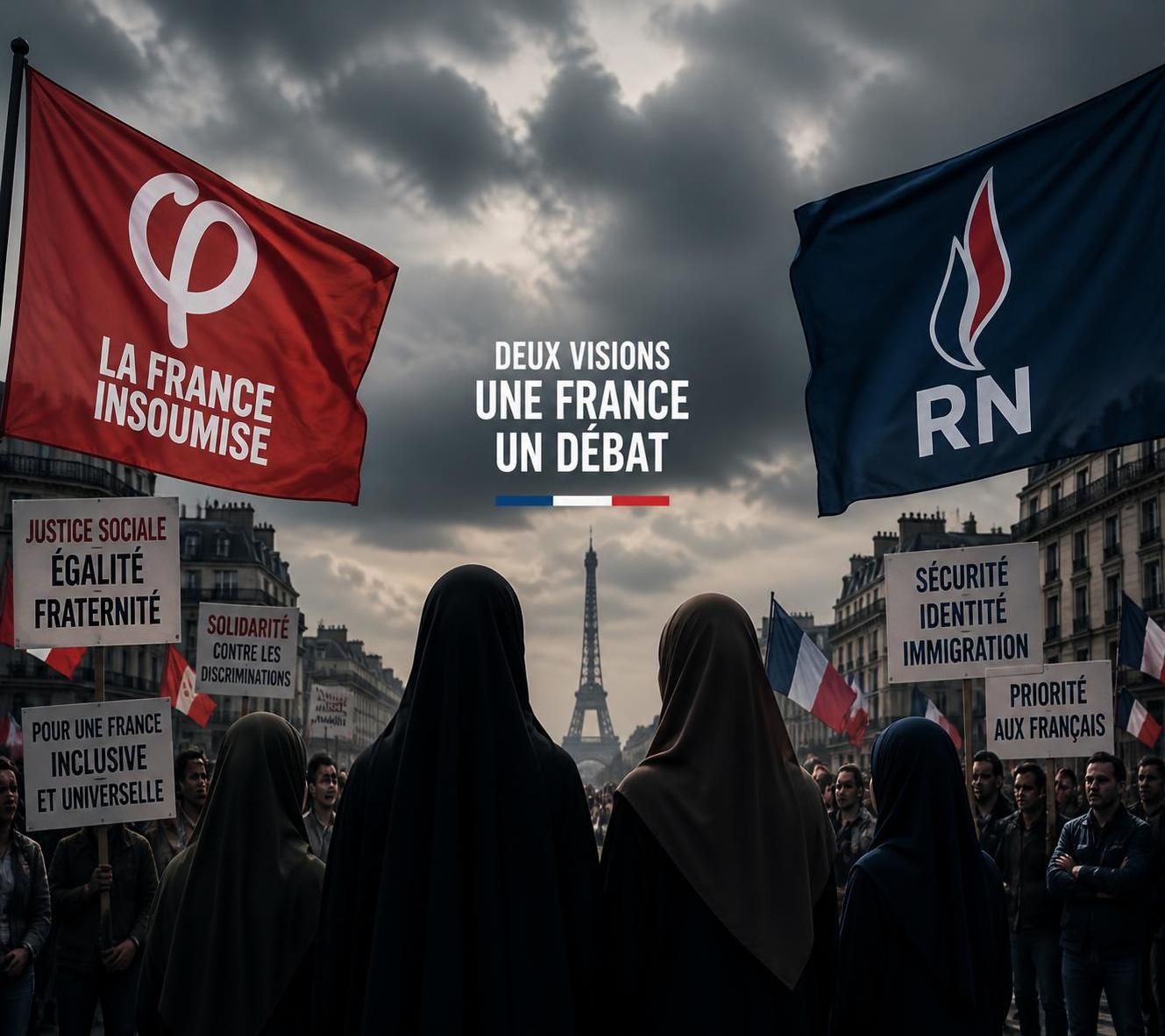 découvrez comment le débat autour du voile islamique cristallise les divisions entre lfi et le rn, reflétant les tensions présentes dans la société française.