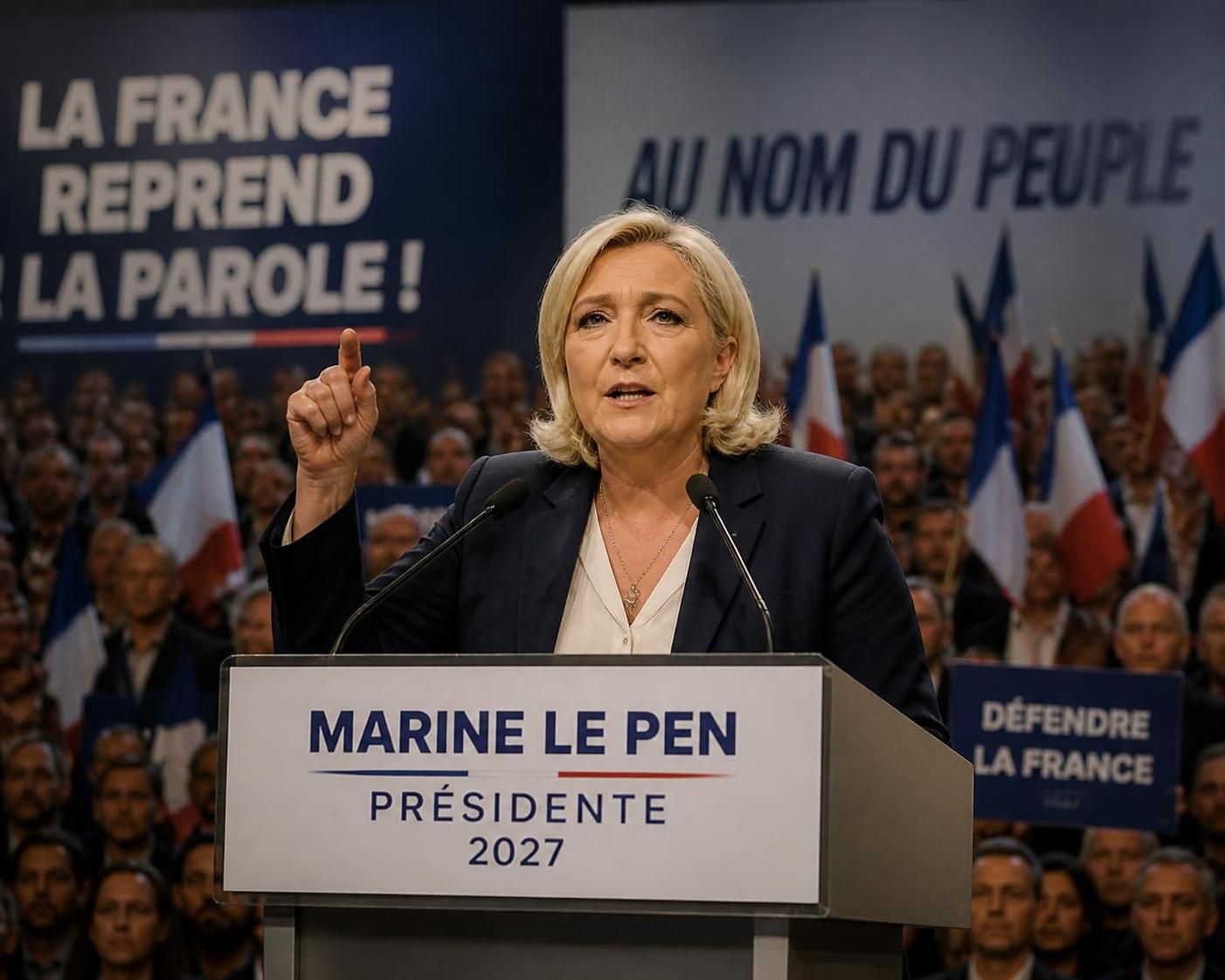 marine le pen en tête des intentions de vote pour l'élection présidentielle de 2027, une analyse des tendances politiques actuelles et des enjeux à venir.