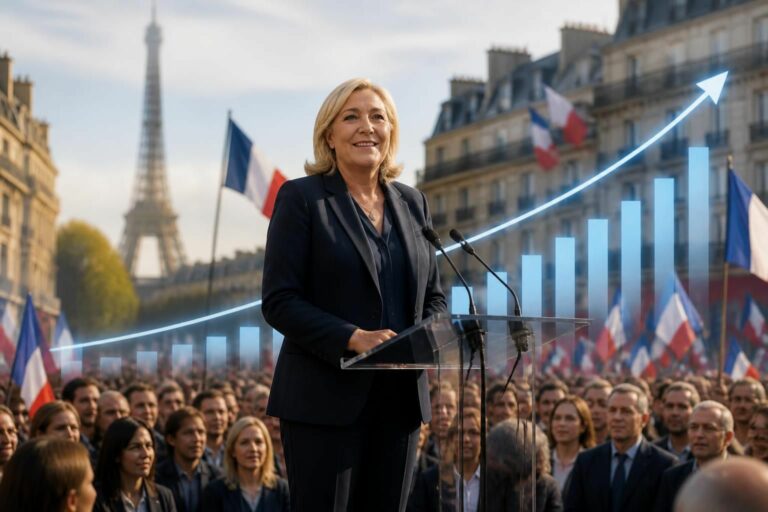 découvrez comment marine le pen mène actuellement les intentions de vote pour l'élection présidentielle de 2027, selon les derniers sondages et analyses politiques.