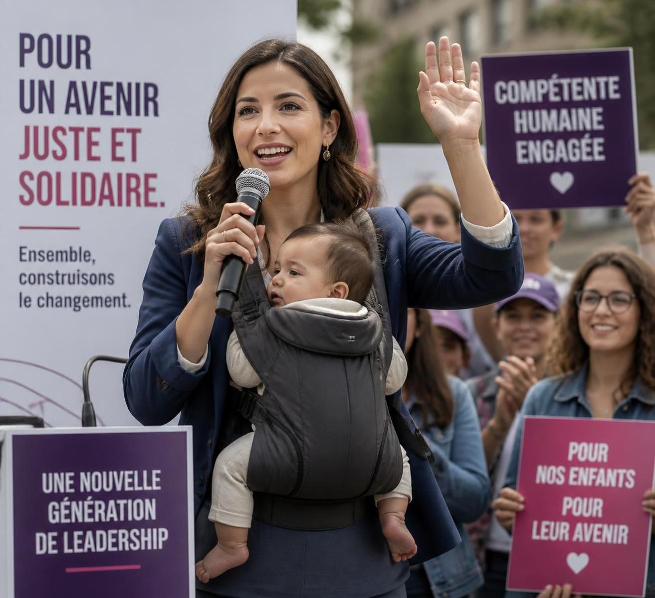 marine tondelier, candidate écologiste, partage la joie de la naissance de son fils léon, un moment de bonheur et d'espoir pour l'avenir.