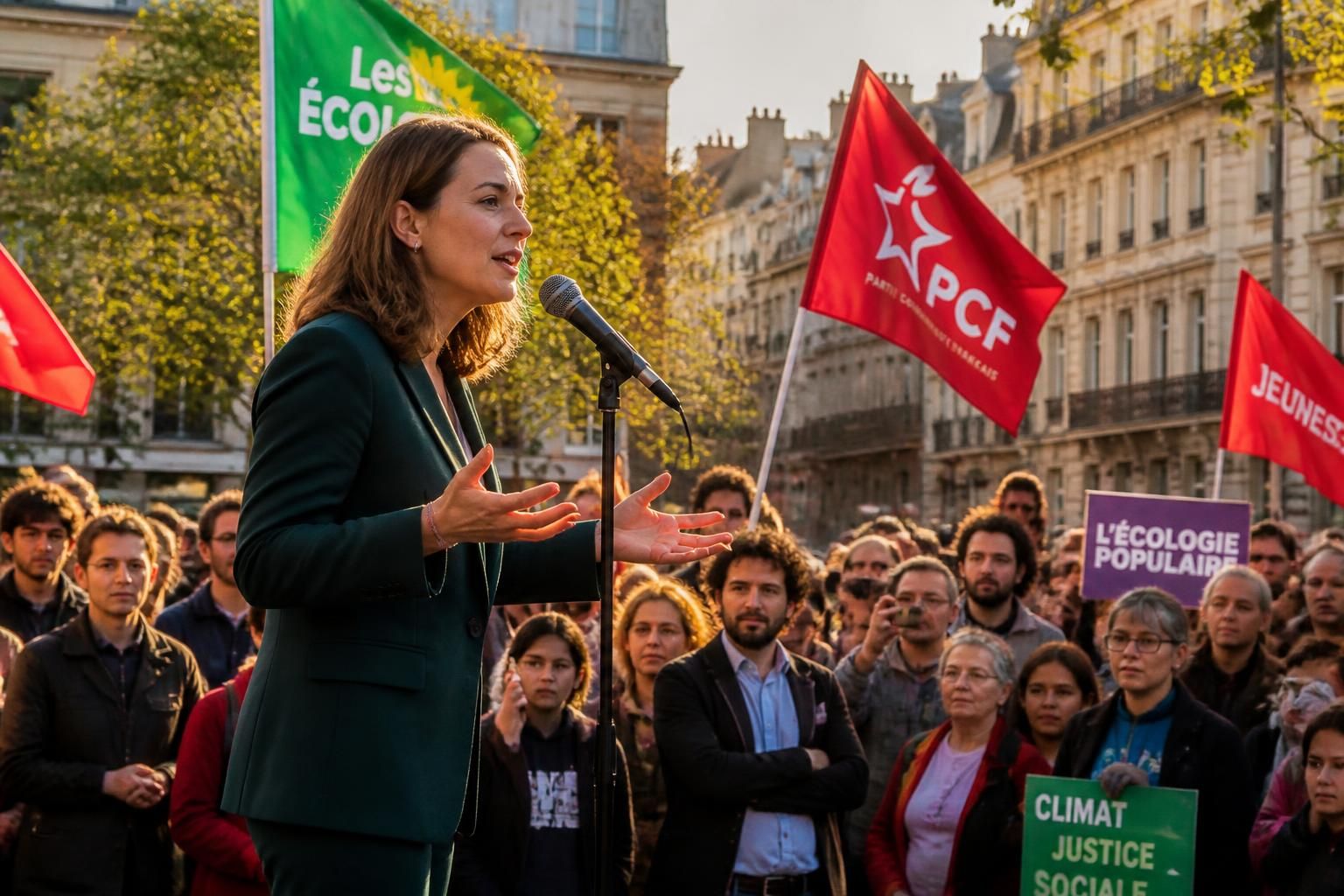 marine tondelier appelle à une union solidaire à gauche pour renforcer les liens et défendre des valeurs communes dans un esprit de collaboration.