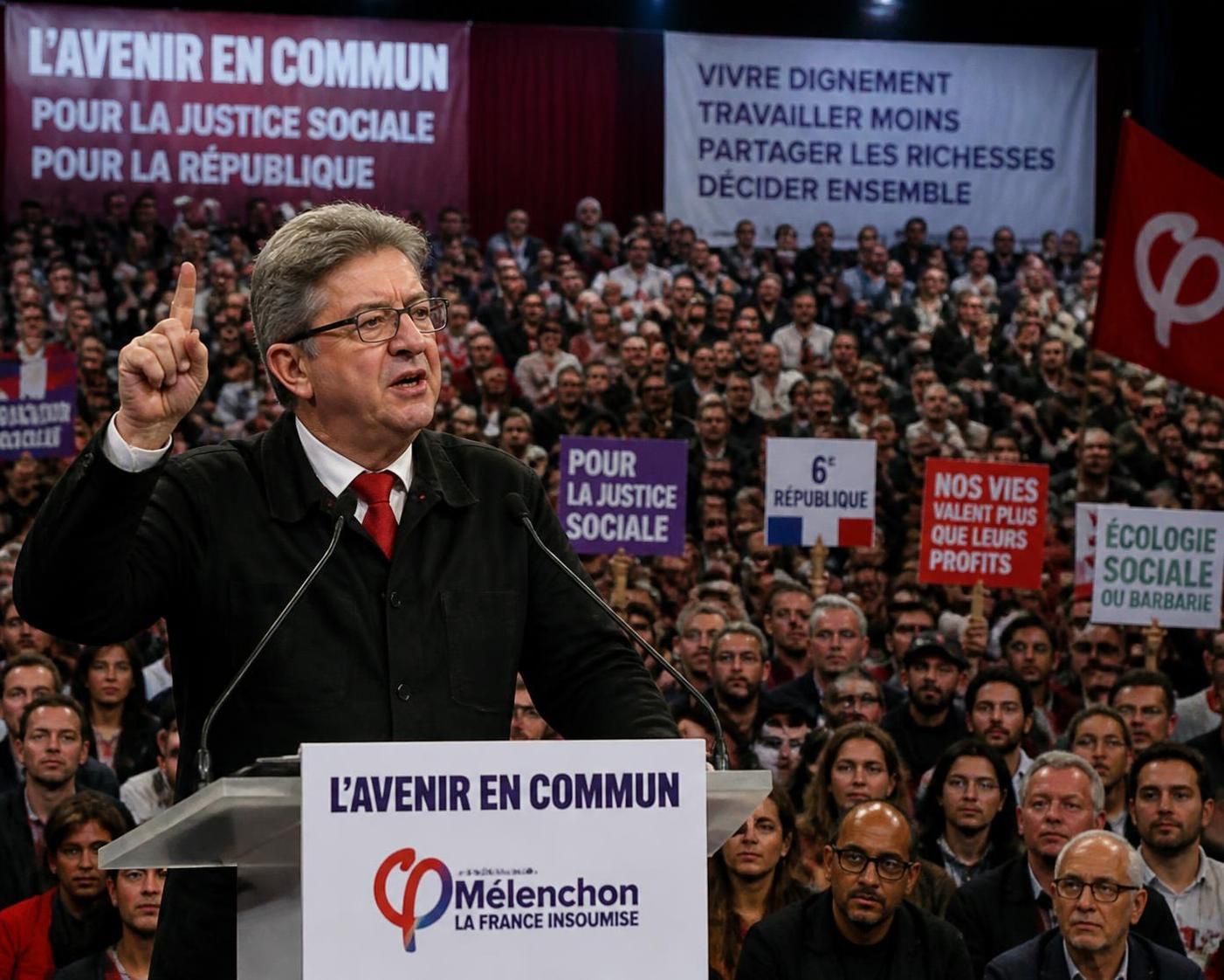 jean-luc mélenchon appelle à instaurer un état d'urgence sociale afin de contenir la hausse spectaculaire des prix et protéger le pouvoir d'achat des citoyens.