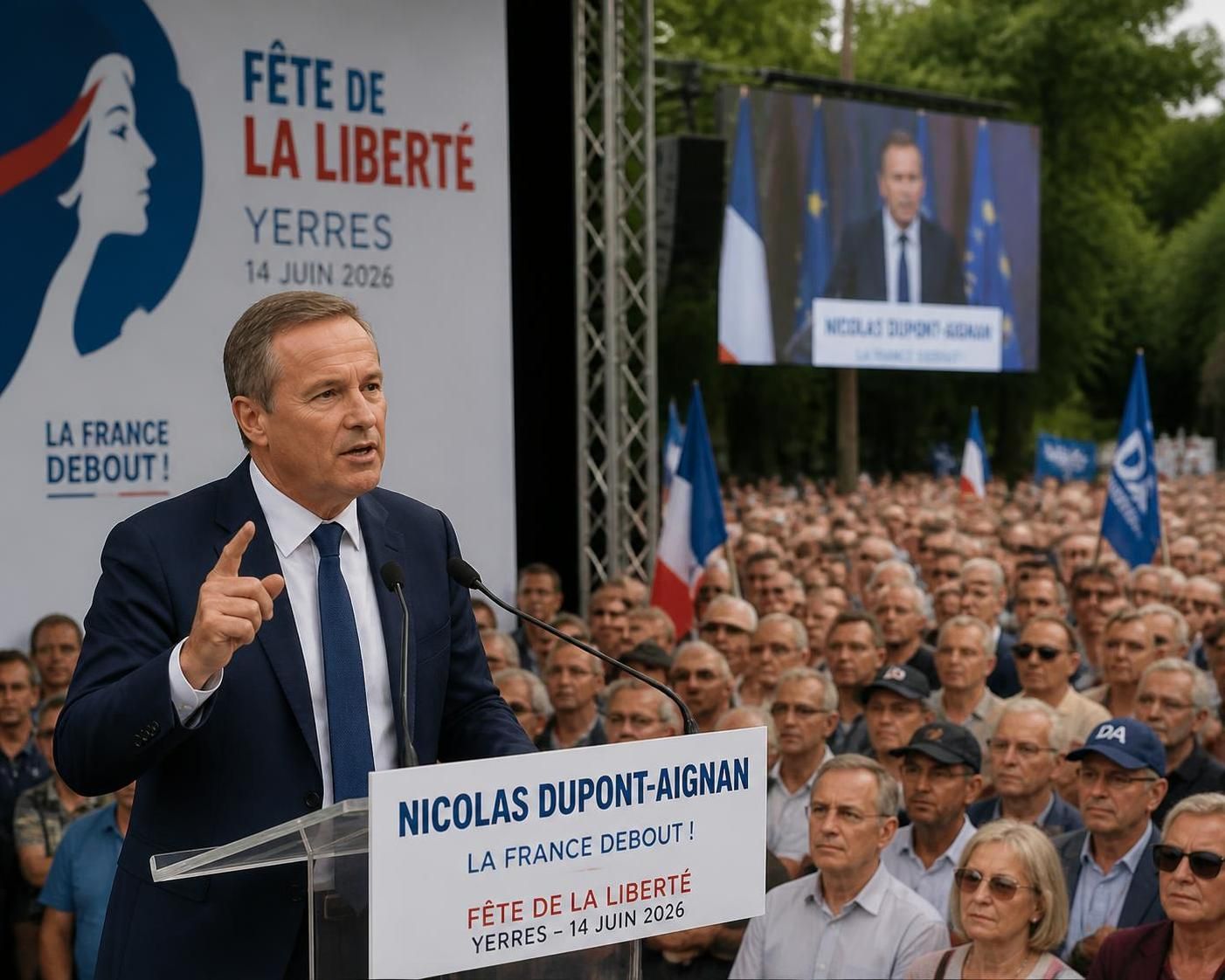 nicolas dupont-aignan annonce officiellement sa candidature à l'élection présidentielle de 2027, marquant le début de sa campagne pour la présidentielle.