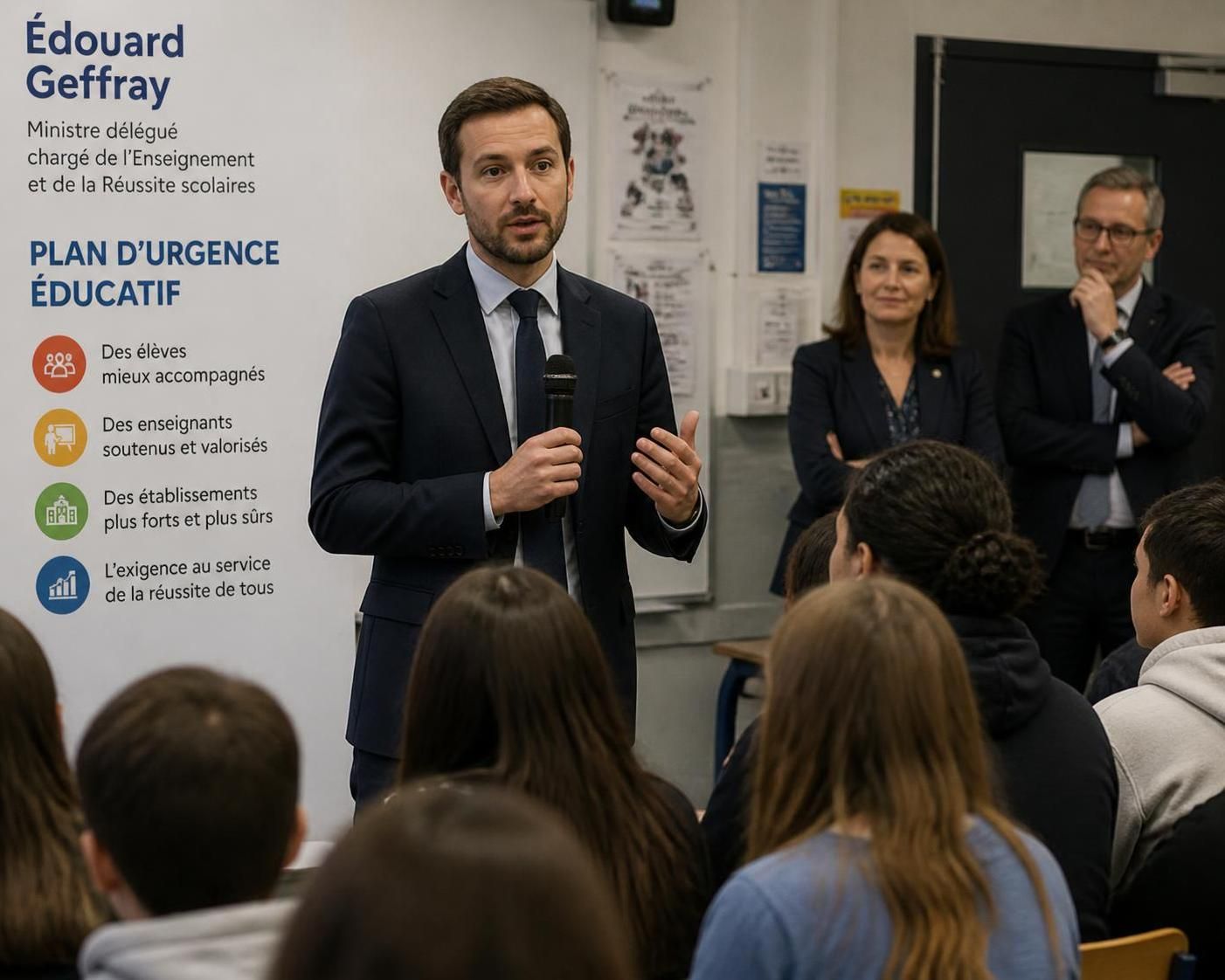 découvrez comment édouard geffray met en place un plan d'urgence au lycée pour résoudre la crise et apaiser les tensions parmi les élèves et le personnel.