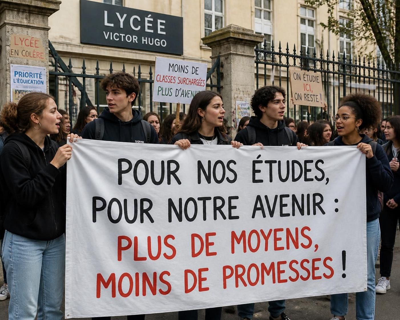 découvrez les raisons de l'interruption des cours dans plusieurs lycées, conséquence de la colère des élèves face à la crise lycéenne actuelle.