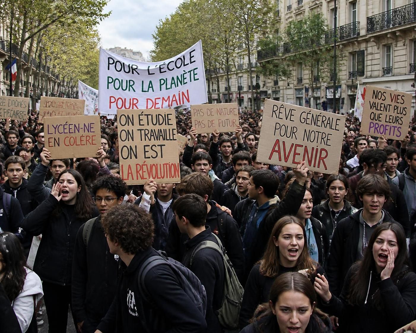 découvrez les manifestations massives des lycéens en france mobilisés pour défendre et améliorer le système éducatif face aux réformes en cours.