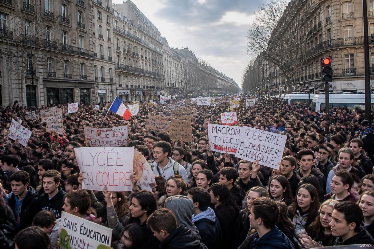 découvrez les manifestations massives des lycéens en france pour défendre le système éducatif et revendiquer leurs droits. suivez les mobilisations et leurs impacts.