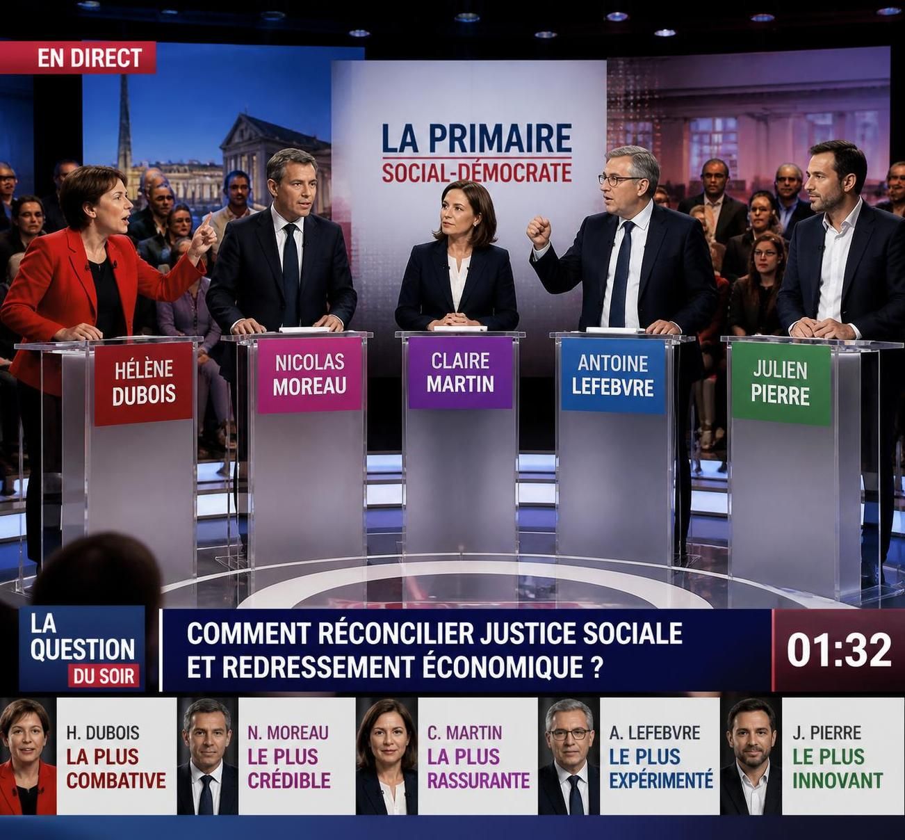 découvrez les visions contrastées des candidats lors de la primaire social-démocrate, un face-à-face décisif pour l'avenir du parti.