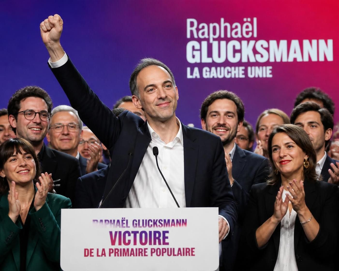 raphaël glucksmann remporte une victoire éclatante lors de la primaire à gauche, affirmant son leadership et ses ambitions politiques.
